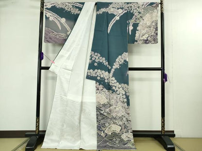 平和屋着物●極上　訪問着　辻が花　雪輪　地紙　暈し染め　ロング丈　逸品　新品　DZAB4949kh6