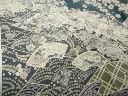 平和屋着物●極上　訪問着　辻が花　雪輪　地紙　暈し染め　ロング丈　逸品　新品　DZAB4949kh6