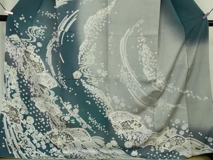 平和屋着物●極上　訪問着　辻が花　地紙　暈し染め　ロング丈　逸品　新品　DZAB4950kh6