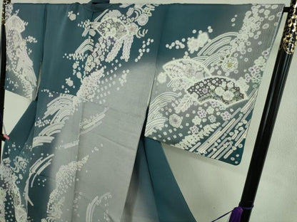 平和屋着物●極上　訪問着　辻が花　地紙　暈し染め　ロング丈　逸品　新品　DZAB4950kh6