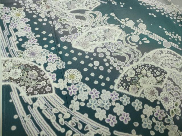 平和屋着物●極上　訪問着　辻が花　地紙　暈し染め　ロング丈　逸品　新品　DZAB4950kh6