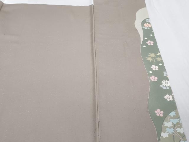 平和屋本店●極上　創業460年・千總　訪問着　刺繍　道長花松葉　枯野色地　大丸扱い　逸品　DZAB4966kh6