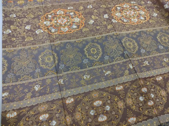 平和屋本店●極上　色留袖　総刺繍　駒刺繍　正倉院花鳥文　紅藤色地　金銀糸　やまと誂製　反端付き　逸品　DZAB4969kh6