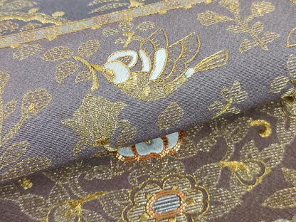 平和屋本店●極上　色留袖　総刺繍　駒刺繍　正倉院花鳥文　紅藤色地　金銀糸　やまと誂製　反端付き　逸品　DZAB4969kh6