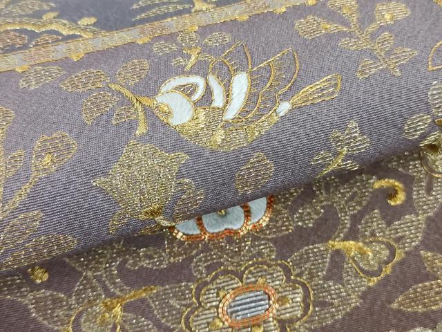 平和屋本店●極上　色留袖　総刺繍　駒刺繍　正倉院花鳥文　紅藤色地　金銀糸　やまと誂製　反端付き　逸品　DZAB4969kh6