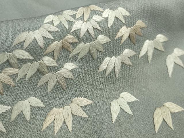 平和屋着物●極上　訪問着　総手刺繍　花笹山文　淡藤色地　金糸　逸品　DZAB4971kh6