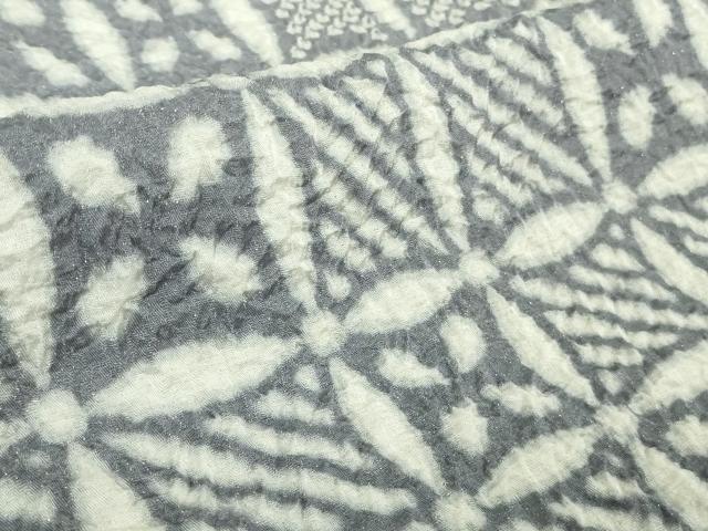平和屋本店●極上　中国三大刺繍　相良刺繍　訪問着　襲ね絞り　格子花菱文　暈し染め　銀糸　銀通し地　逸品　DZAB4972kh6