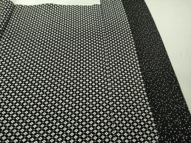 平和屋本店●極上　江戸小紋　横谷楠生　寄せ小紋柄　黒地　ロング丈　逸品　DZAB4974kh6
