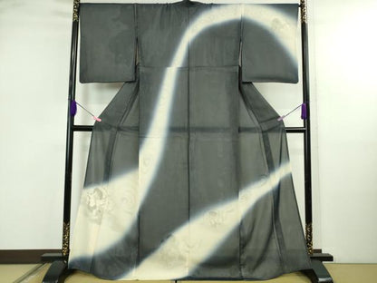 平和屋本店●極上　訪問着　無双　紗袷　紗×絽　手描き　風神雷神　暈し染め　金彩　逸品　DZAB4976kh6