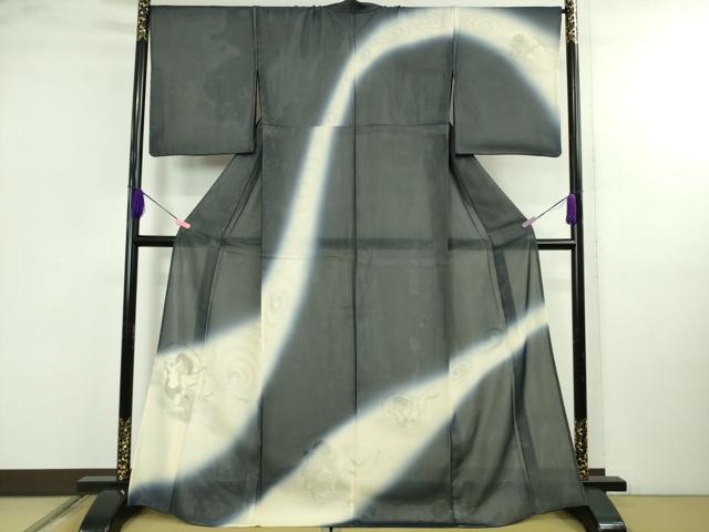 平和屋本店●極上　訪問着　無双　紗袷　紗×絽　手描き　風神雷神　暈し染め　金彩　逸品　DZAB4976kh6