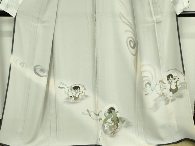 平和屋本店●極上　訪問着　無双　紗袷　紗×絽　手描き　風神雷神　暈し染め　金彩　逸品　DZAB4976kh6