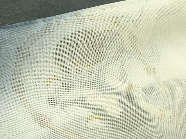 平和屋本店●極上　訪問着　無双　紗袷　紗×絽　手描き　風神雷神　暈し染め　金彩　逸品　DZAB4976kh6