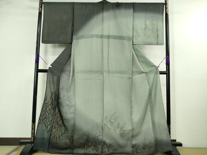 平和屋本店●極上　訪問着　無双　紗袷　紗×絽　白鷺　暈し染め　金彩　逸品　DZAB4977kh6