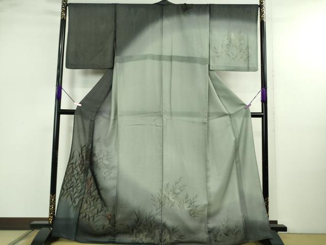 平和屋本店●極上　訪問着　無双　紗袷　紗×絽　白鷺　暈し染め　金彩　逸品　DZAB4977kh6