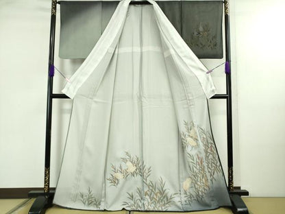 平和屋本店●極上　訪問着　無双　紗袷　紗×絽　白鷺　暈し染め　金彩　逸品　DZAB4977kh6