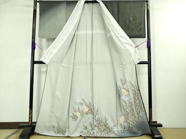 平和屋本店●極上　訪問着　無双　紗袷　紗×絽　白鷺　暈し染め　金彩　逸品　DZAB4977kh6