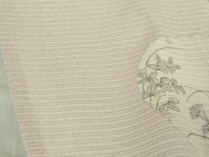 平和屋本店＊希少　夏物　創業460年・千總　訪問着　絽縮緬　刺繍　手描き　雪輪鹿の子花文　薄柿色地　逸品　DZAB4980kh6