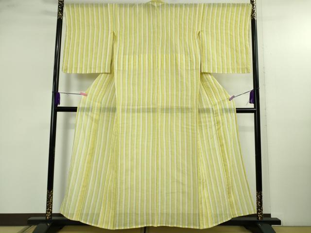 平和屋着物＊極上　夏物　本場小千谷ちぢみ　麻　間道　逸品　DZAB4984kh6
