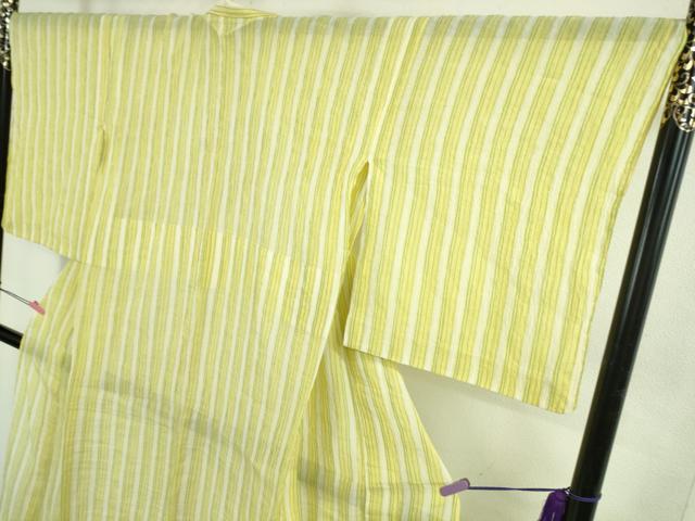 平和屋着物＊極上　夏物　本場小千谷ちぢみ　麻　間道　逸品　DZAB4984kh6