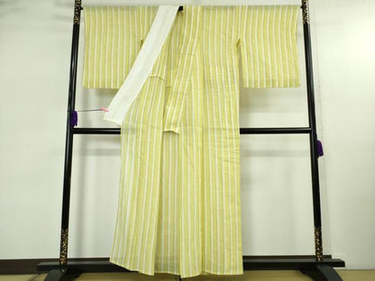 平和屋着物＊極上　夏物　本場小千谷ちぢみ　麻　間道　逸品　DZAB4984kh6