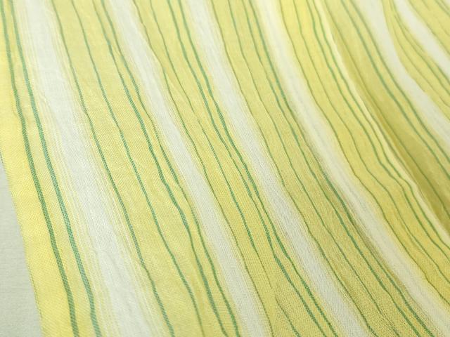 平和屋着物＊極上　夏物　本場小千谷ちぢみ　麻　間道　逸品　DZAB4984kh6