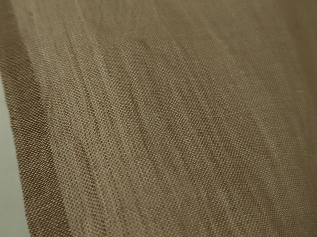 平和屋着物＊極上　夏物　本場小千谷ちぢみ　麻　色無地　銀煤竹色　逸品　DZAB4985kh6