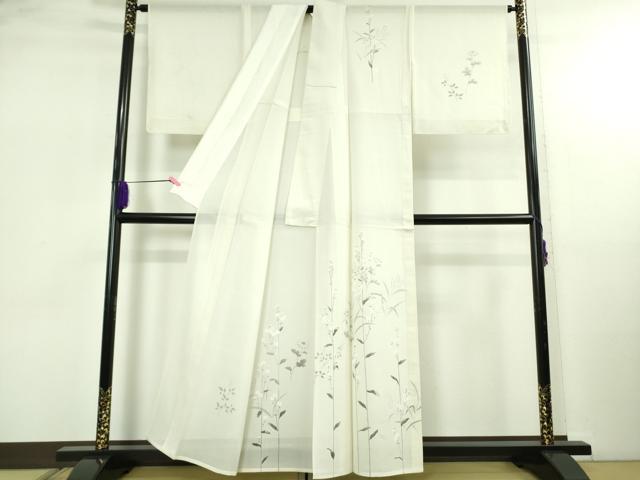 平和屋本店＊極上　夏物　訪問着　紗紬　枝花文　象牙色地　逸品　未使用　DZAB4986kh6