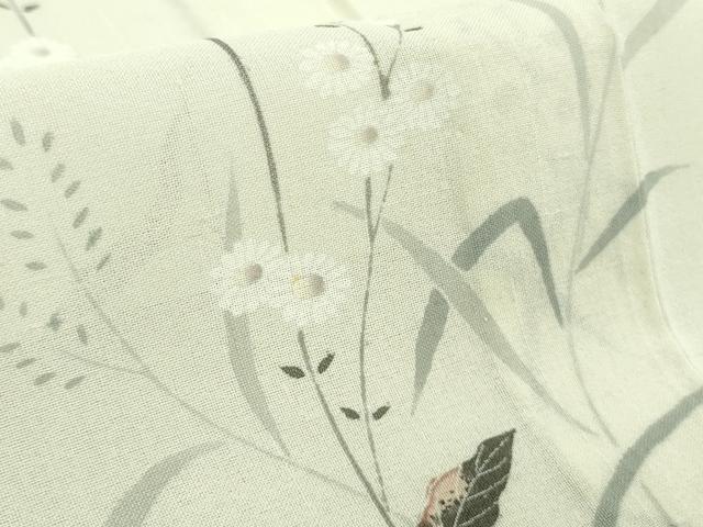 平和屋本店＊極上　夏物　訪問着　紗紬　枝花文　象牙色地　逸品　未使用　DZAB4986kh6