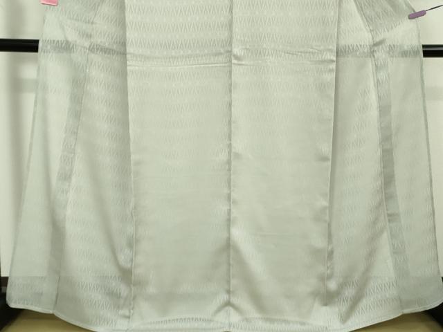 平和屋本店＊極上　夏物　京都・西陣　織元ブランド　泰流舎　夏お召　菱紋紗　色無地　白鼠色　証紙付き　逸品　DZAB4987kh6