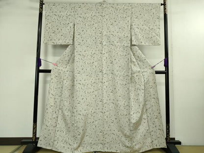 平和屋本店▽極上　創業200年・7代目永治屋清左衛門 　お召　単衣　笹　逸品　DZAB4989kh6