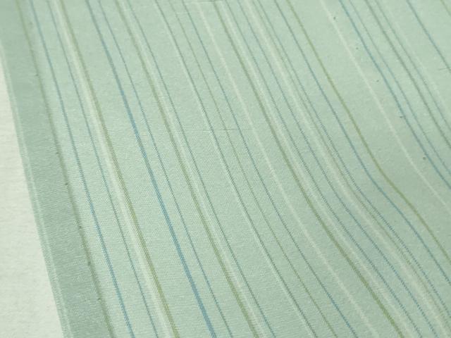 平和屋本店＊極上　夏物　石川県指定無形文化財　夏牛首紬　白山工房　手織り　縞　証紙付き　逸品　DZAB4992kh6