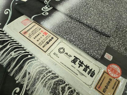 平和屋本店＊極上　夏物　石川県指定無形文化財　夏牛首紬　白山工房　手織り　流水間道　証紙付き　逸品　DZAB4993kh6