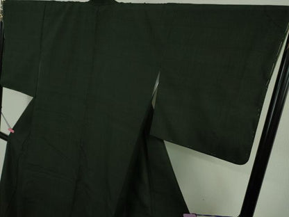 平和屋本店●希少　士乎路紬　手引眞綿紬糸　色無地　百入茶色　証紙付き　逸品　未使用　DZAB4994kh6