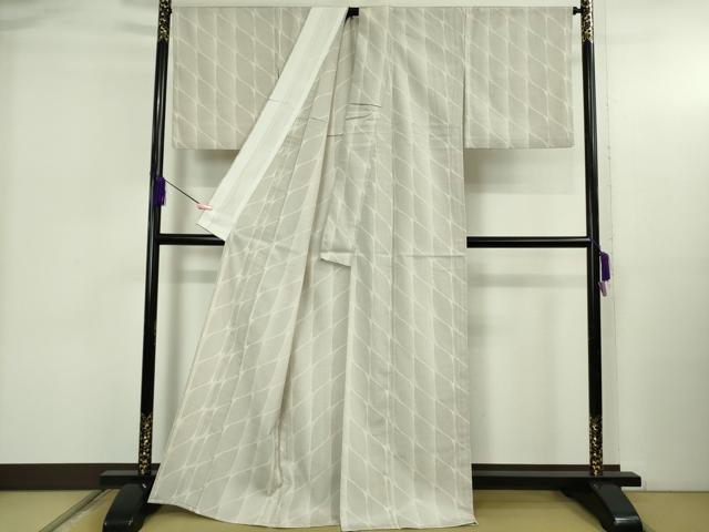平和屋着物▽極上　本塩沢　単衣　110亀甲　逸品　DZAB4997kh6