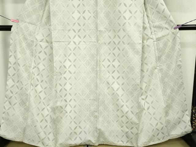 平和屋本店●極上　本場大島紬　白大島　7マルキ　白粋　白薩摩泥　七宝文　窪田織物謹製　証紙付き　逸品　DZAB4999kh6