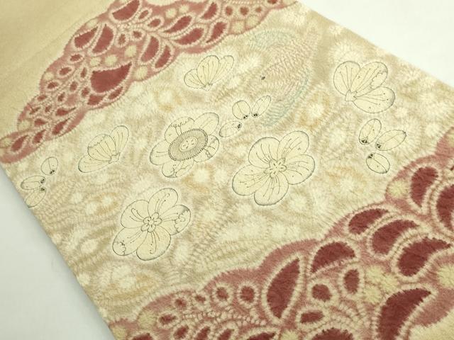 平和屋本店●極上　初代　久保田一竹　太鼓柄袋帯　辻が花　花鳥文　逸品　DZAB5001kh6