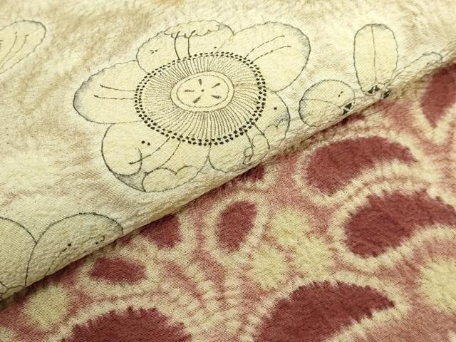 平和屋本店●極上　初代　久保田一竹　太鼓柄袋帯　辻が花　花鳥文　逸品　DZAB5001kh6