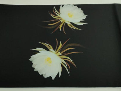 平和屋着物●極上　太鼓柄　京袋帯　月下美人　満月　黒地　逸品　DZAB5007kh6