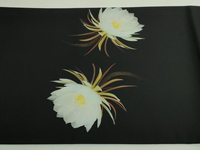平和屋着物●極上　太鼓柄　京袋帯　月下美人　満月　黒地　逸品　DZAB5007kh6