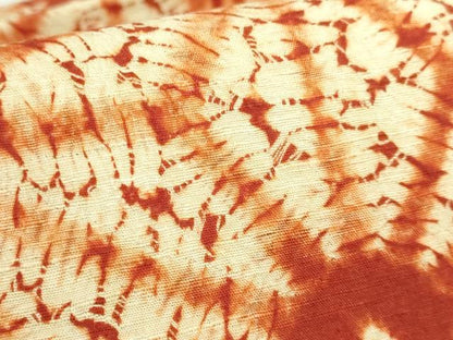 平和屋着物●極上　岩手の匠　草紫堂　南部絞り　茜染　つけ帯　麻の葉文様　正絹　逸品　DZAB5015kh6