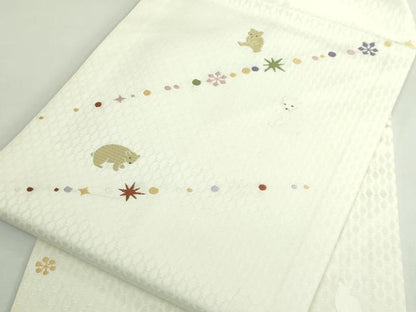 平和屋着物●極上　九寸名古屋帯　熊　雪華　逸品　DZAB5020kh6
