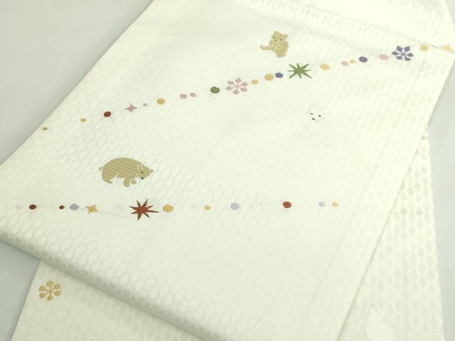 平和屋着物●極上　九寸名古屋帯　熊　雪華　逸品　DZAB5020kh6