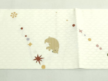 平和屋着物●極上　九寸名古屋帯　熊　雪華　逸品　DZAB5020kh6