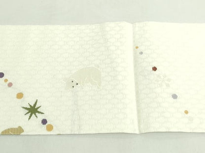 平和屋着物●極上　九寸名古屋帯　熊　雪華　逸品　DZAB5020kh6