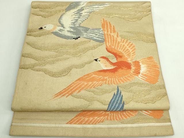 平和屋本店●極上　アンティーク　大正ロマン　太鼓柄袋帯　唐織　飛鳥　金糸　逸品　DZAB5027kh6