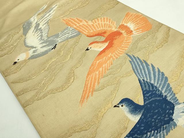 平和屋本店●極上　アンティーク　大正ロマン　太鼓柄袋帯　唐織　飛鳥　金糸　逸品　DZAB5027kh6