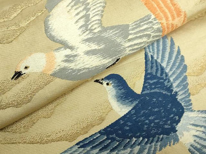 平和屋本店●極上　アンティーク　大正ロマン　太鼓柄袋帯　唐織　飛鳥　金糸　逸品　DZAB5027kh6