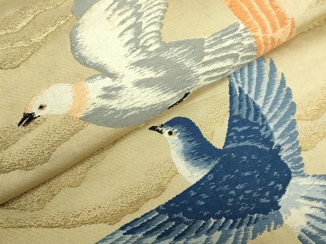 平和屋本店●極上　アンティーク　大正ロマン　太鼓柄袋帯　唐織　飛鳥　金糸　逸品　DZAB5027kh6