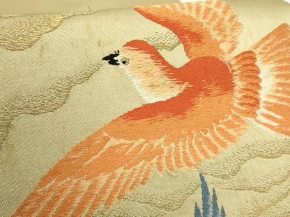平和屋本店●極上　アンティーク　大正ロマン　太鼓柄袋帯　唐織　飛鳥　金糸　逸品　DZAB5027kh6