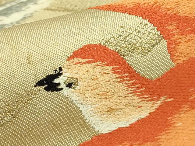 平和屋本店●極上　アンティーク　大正ロマン　太鼓柄袋帯　唐織　飛鳥　金糸　逸品　DZAB5027kh6